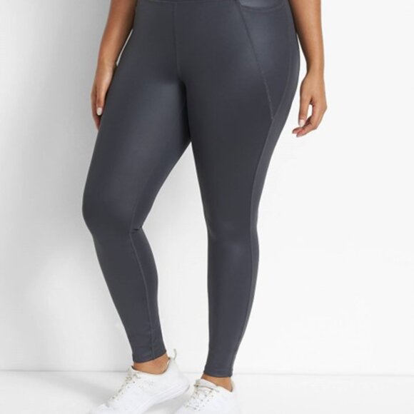 LIVI High-Rise Shine 7/8 Legging W/Pockets 18/20W -  Gunmetal NWT - Picture 3 of 7